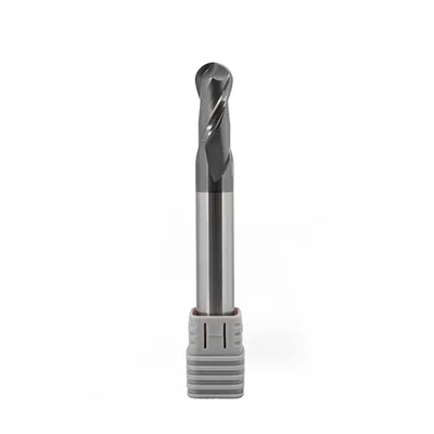 Fresa metal duro 70hrc esférica 2 cortes ø 12,0 - 100 - 24,0mm h12 alcrsin - dry cut
