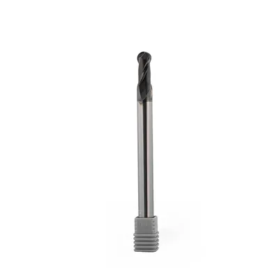 Fresa metal duro 70hrc esférica 2 cortes ø 12,0 - 150 - 24,0mm h12 alcrsin - dry cut