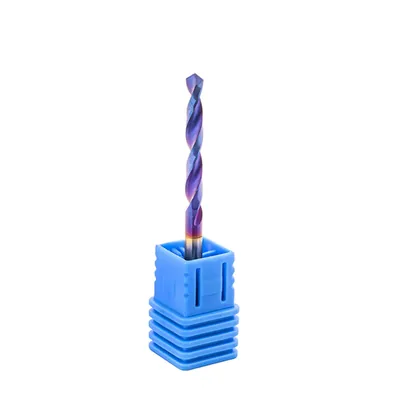 Broca de metal duro 55hrc ø 03,2 x 050,0 x 25,0mm haste ø 03,2mm naco blue - scd-032b dry cut