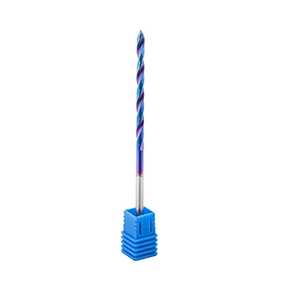 Broca de metal duro 55hrc ø 03,5 x 100,0 x 50,0mm haste ø 03,5mm naco blue - mcd-035b dry cut