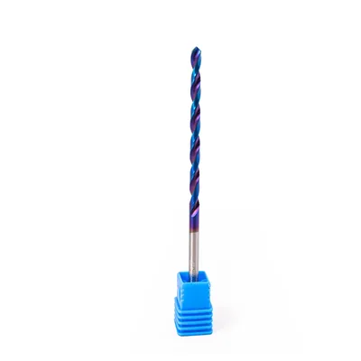 Broca de metal duro 55hrc ø 03,6 x 100,0 x 50,0mm haste ø 03,6mm naco blue - mcd-036b dry cut