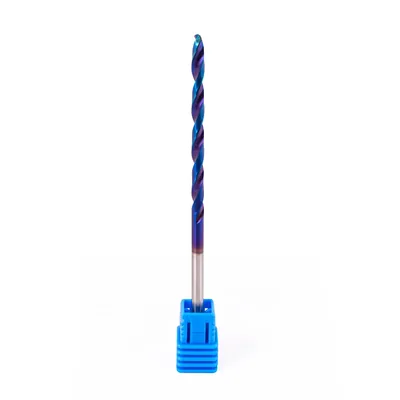 Broca de metal duro 55hrc ø 03,7 x 100,0 x 50,0mm haste ø 03,7mm naco blue - mcd-037b dry cut