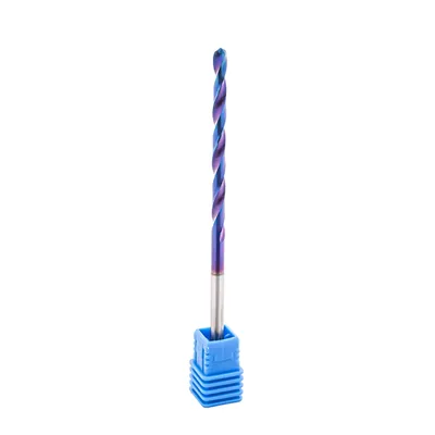 Broca de metal duro 55hrc ø 03,9 x 100,0 x 50,0mm haste ø 03,9mm naco blue - mcd-039b dry cut