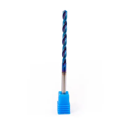Broca de metal duro 55hrc ø 04,5 x 100,0 x 50,0mm haste ø 04,5mm naco blue - mcd-045b dry cut