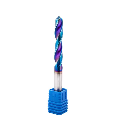 Broca de metal duro 55hrc ø 09,1 x 100,0 x 50,0mm haste ø 09,1mm naco blue - mcd-091b dry cut