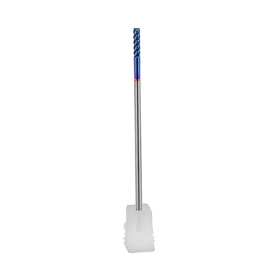 Fresa metal duro 65hrc reta 4 cortes ø 03,0 - 100 - 12,0mm h03 naco blue - dry cut